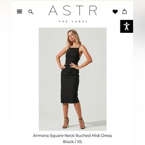 NWT- ASTR The Label Armona Ruched MIDI Dress